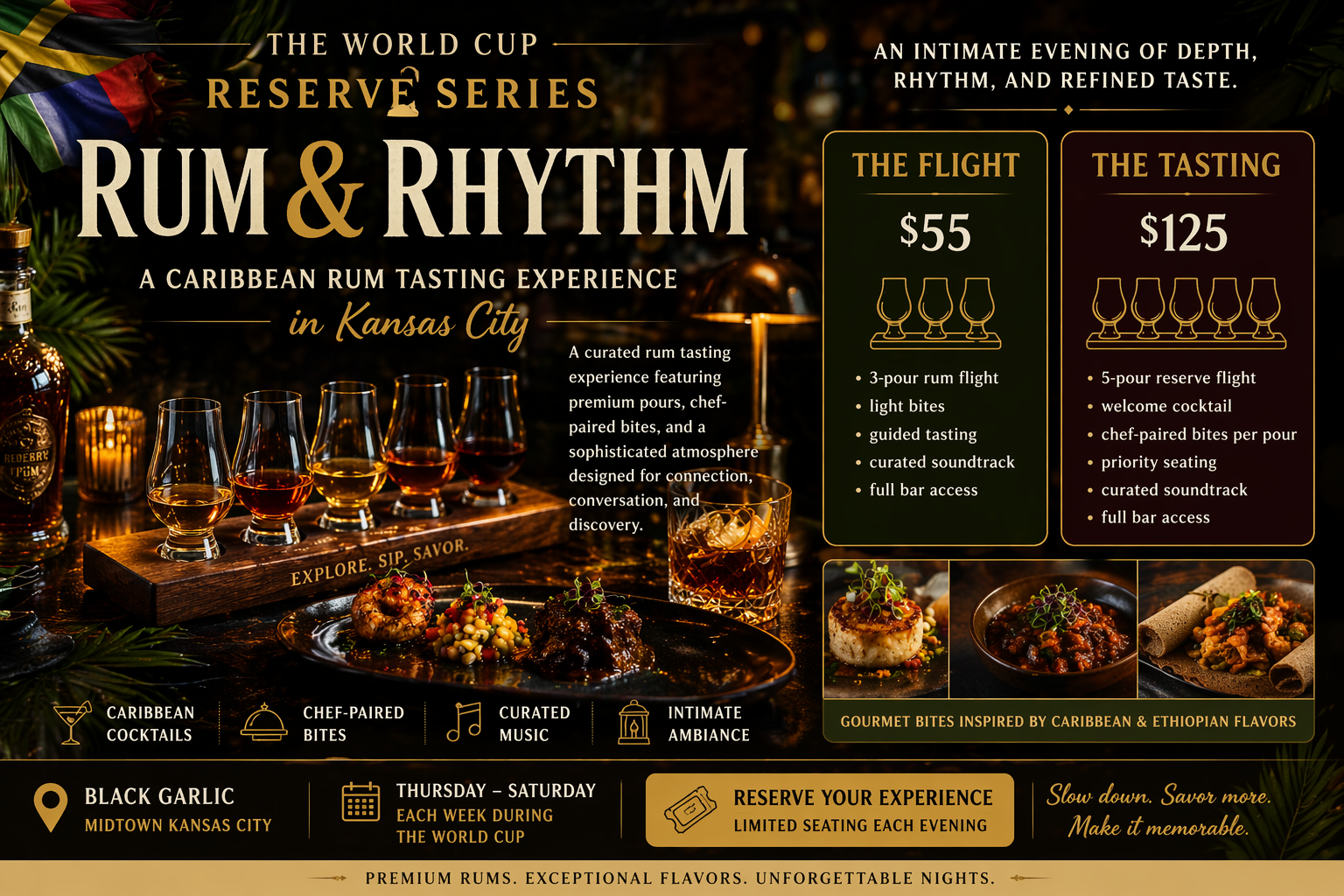 Rum & Rhythm — A Caribbean Rum Tasting Experience in Kansas City at Black Garlic